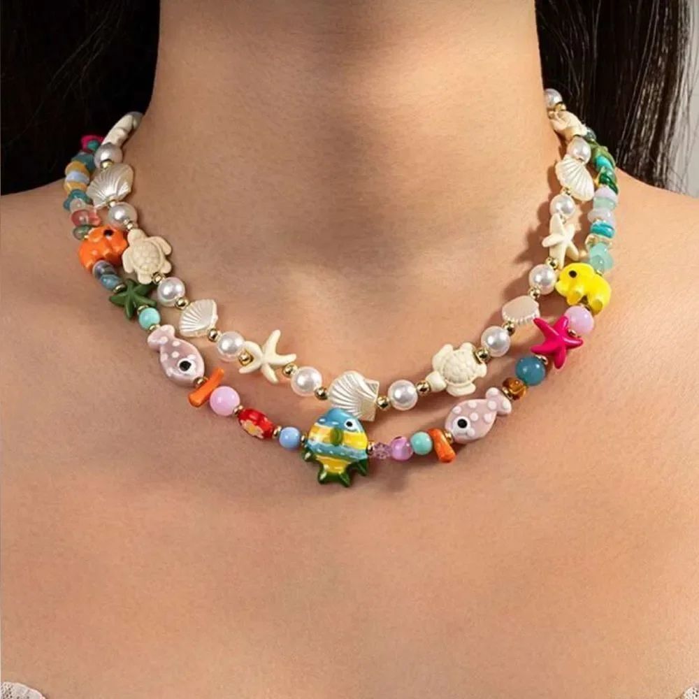 Beach Charm Multi-Strand Necklace M723